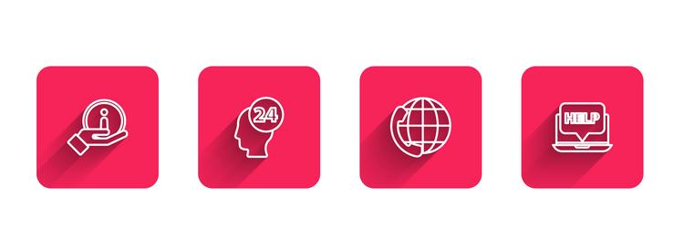 set line information support operator in touch vector image