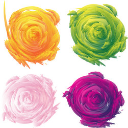 set of abstract floral background vector