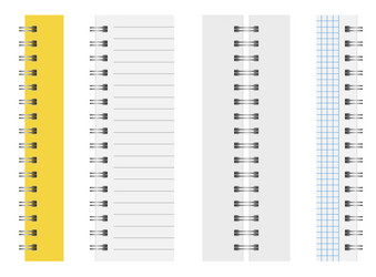 Springs for notebooks set with closed and open vector