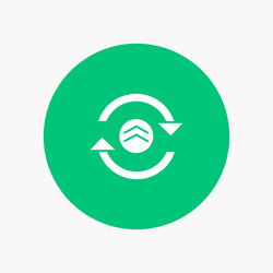 arrow refresh reload computing white glyph icon vector image