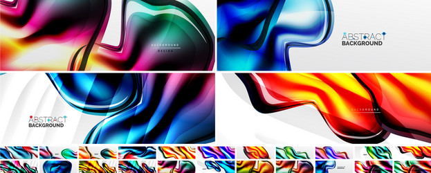 Mega set shining glass abstract wave Royalty Free Vector