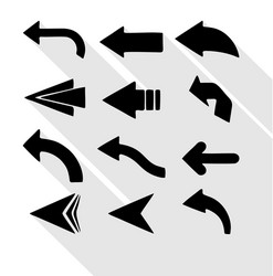 Set black arrows arrow icon vector