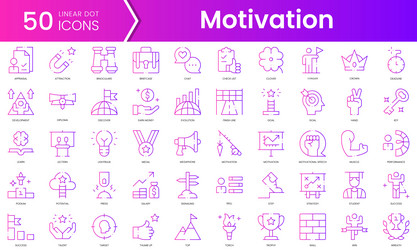 set of motivation icons gradient style icon bundle vector image