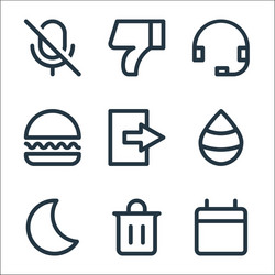 user interface line icons linear set quality vector image