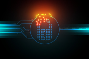 vulnerability cyber security system lock symbol vector image