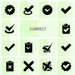 14 correct icons vector