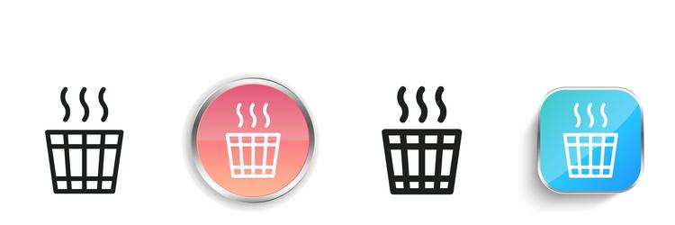 bucket icon thin linear regular and button style vector image