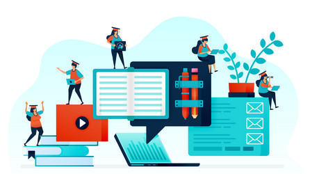 e-learning makes it easy for student to learn vector image