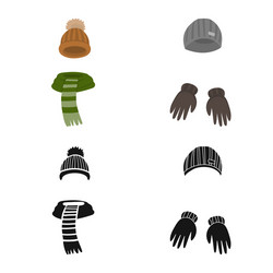 isolated object of clothes and texture icon set vector image