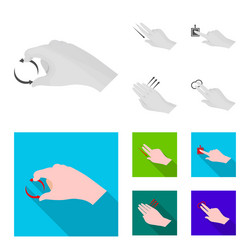 isolated object touchscreen and hand icon set vector image