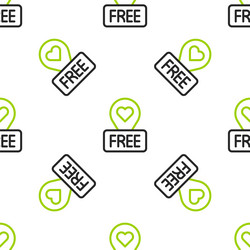 Line map pointer with heart icon isolated seamless vector
