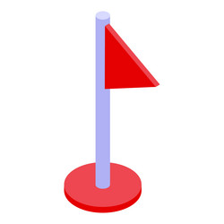 red triangular flag pointing right on a flagpole vector image