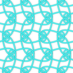 White tangled knots with loops on vector