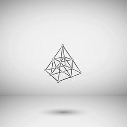 wire frame shape pyramid with connected lines vector image