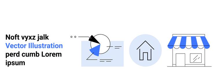 analytics chart home icon and storefront vector image