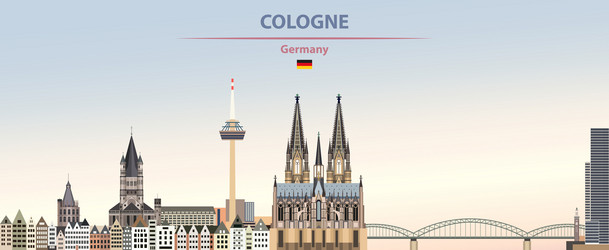 Cologne City Skyline Poster Vector Image