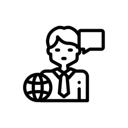 journalist icon thin linear style design isolated vector image