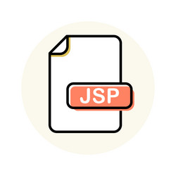 jsp file format extension color line icon vector image