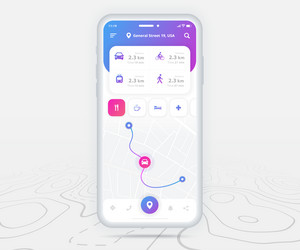 map gps navigation ux ui concept smartphone vector image