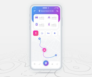 map gps navigation ux ui concept smartphone vector