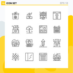 modern set 16 outlines and symbols vector