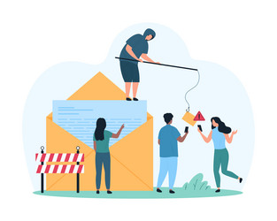 phishing and fraud cybercrime tiny hacker vector image