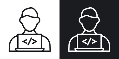 programmerline in thin line black color flat vector image