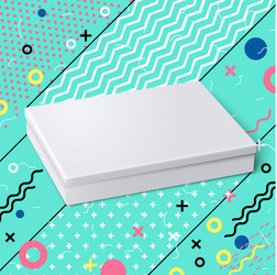 realistic box mockup on abstract background vector image
