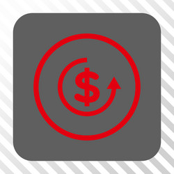 refund rounded square button vector image