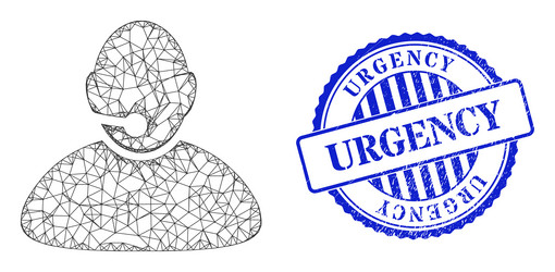 Scratched urgency stamp and network operator web vector