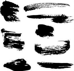 Set of black ink stains vector