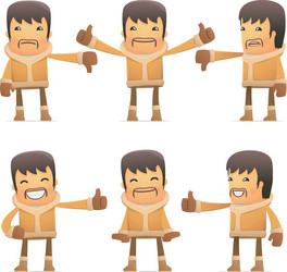 set of eskimo character in different poses vector image