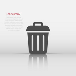 Trash bin garbage icon in flat style bucket vector