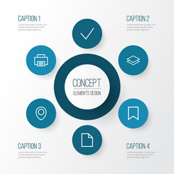 User outline icons set collection of layer vector