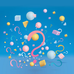 Abstract 3D Question Marks vector image
