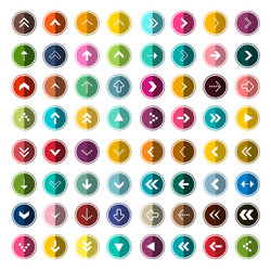 arows icons set for app arrow in circle vector image