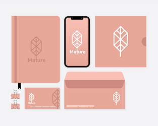diary with bundle mockup set elements in white vector image