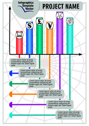 Infographic network process visualization template vector