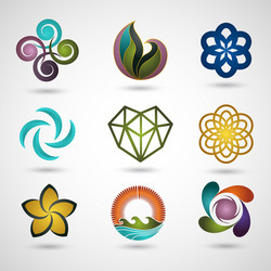 Set of abstract icons logo templates Royalty Free Vector