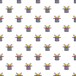 magic hat with rabbit pattern seamless vector image