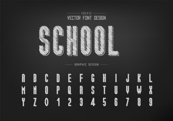 Pencil font and bold alphabet sketch tall vector