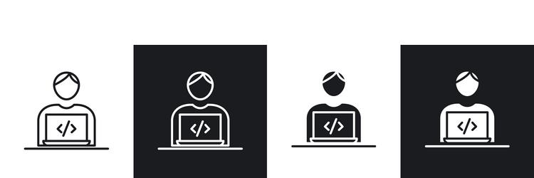 programmerline in thin line black color flat vector image