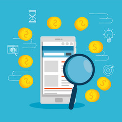 smartphone technology with website data vector