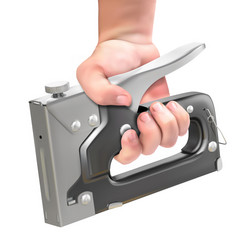 construction stapler in hand a master vector