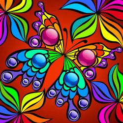 Exotic colorful butterfly vector