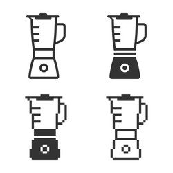 Monochromatic blender icon in different variants vector