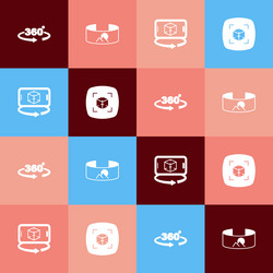 set pop art 360 degree view 3d modeling and icon vector image