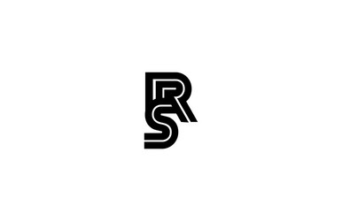 typography letter rs linked linear monogram vector