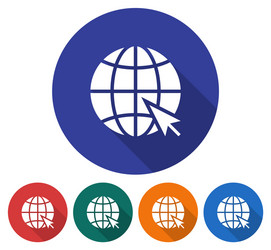 Web Pointer Globe Icon vector