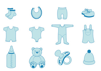 Baby boy fashion icon set Royalty Free Vector Image
